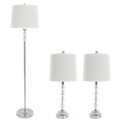 Hastings Home Table Lamps and Floor Lamp Set of 3, Faceted Crystal Balls (3 LED Bulbs included) by Hastings Home 692012RMH